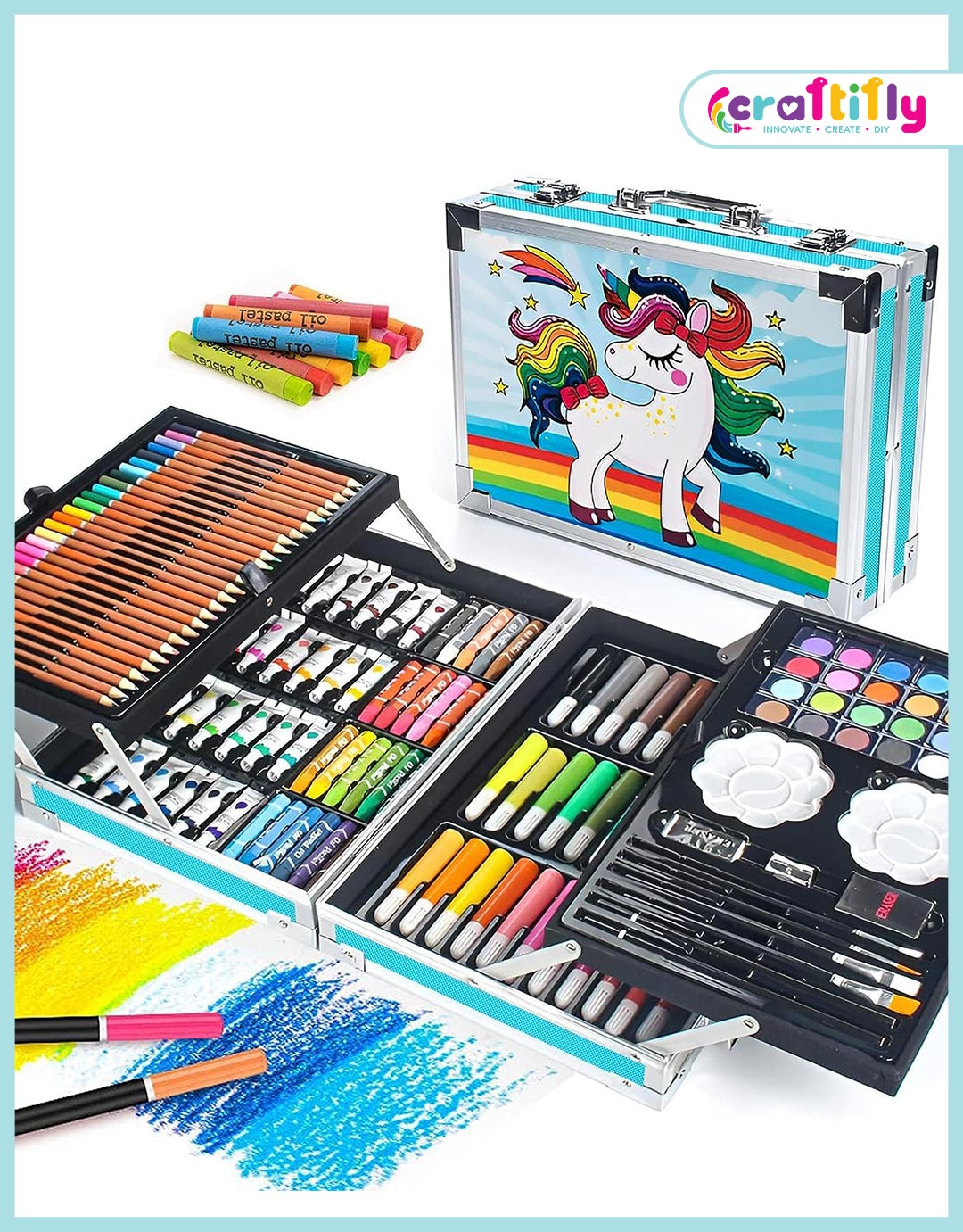 145-pcs-Unicorn-Art-Supplies 145 pcs Unicorn Art set