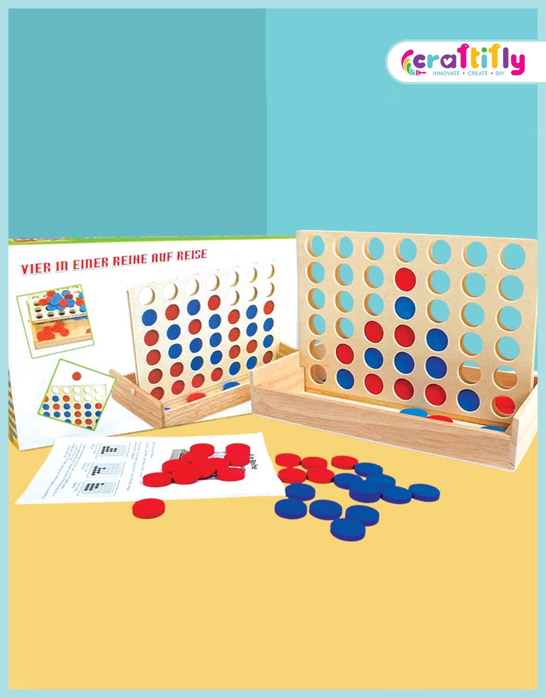 Four-in-a-Row-on-a-Journey1 Four in a Row Wooden Board Game